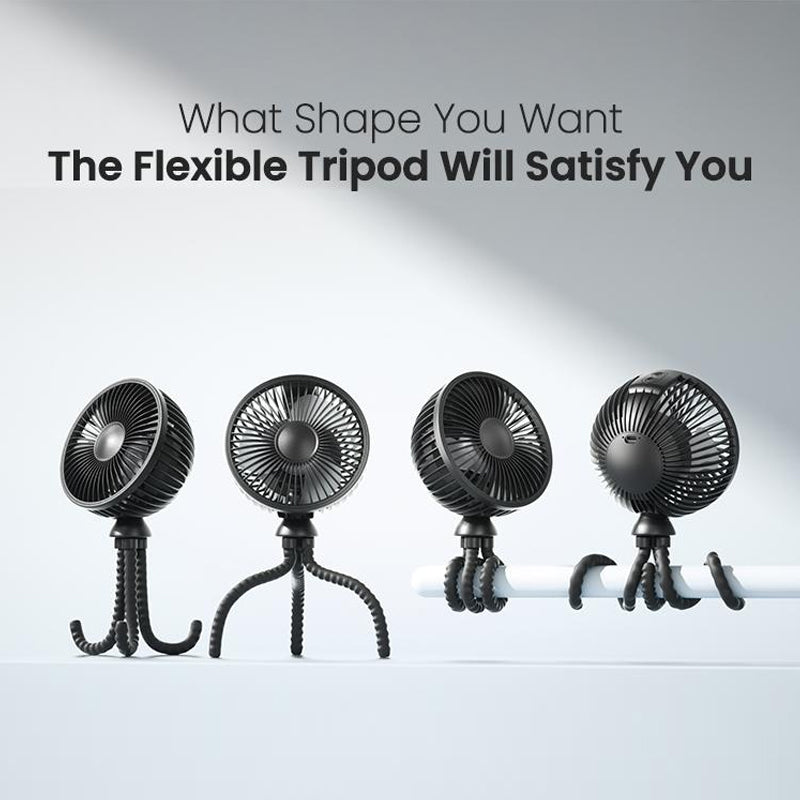 Stroller Hanging USB Rechargeable Octopus Fan with Adjustable Head