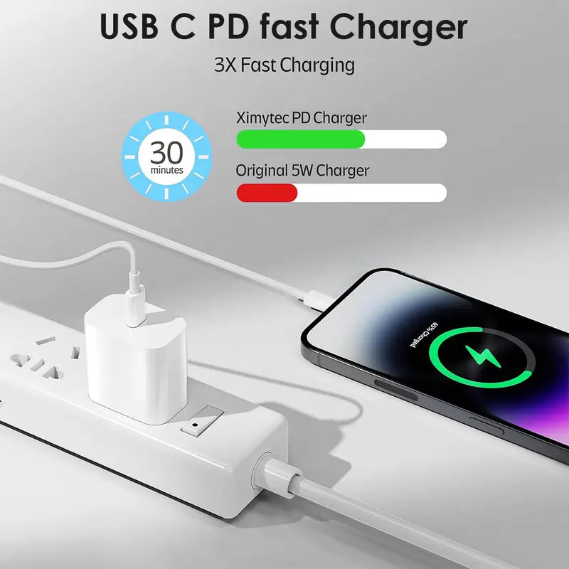 Fast PD Charger Set with Type-C to Lightning Cable