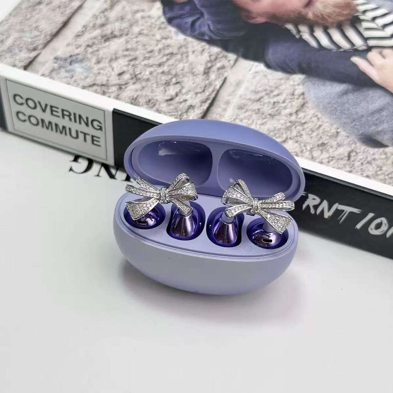 Sparkling Butterfly Bow Clips for Earbuds