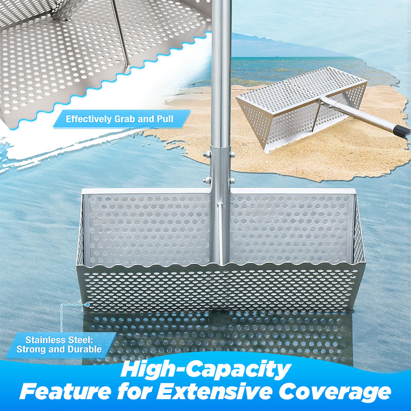 Sand Flea Rake, Long Handle Sand Sifter for The Beach