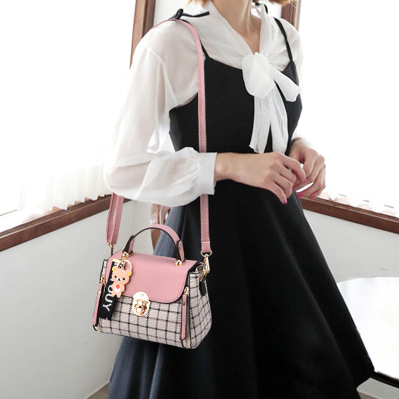 Fashionable Plaid Handbag