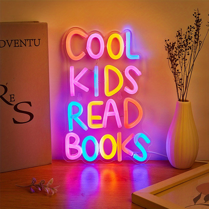 Cool Kids Read Books Neon Sign