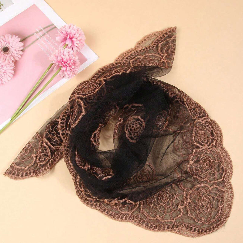 Spring Floral Mesh Scallop Design Bandana