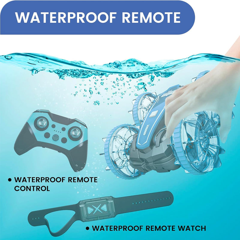 RC Land and Water stunt Car with 2 Remote Controls
