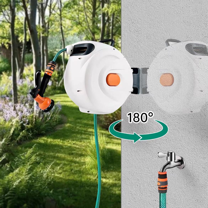 Garden Water Hose Reel with Nozzle