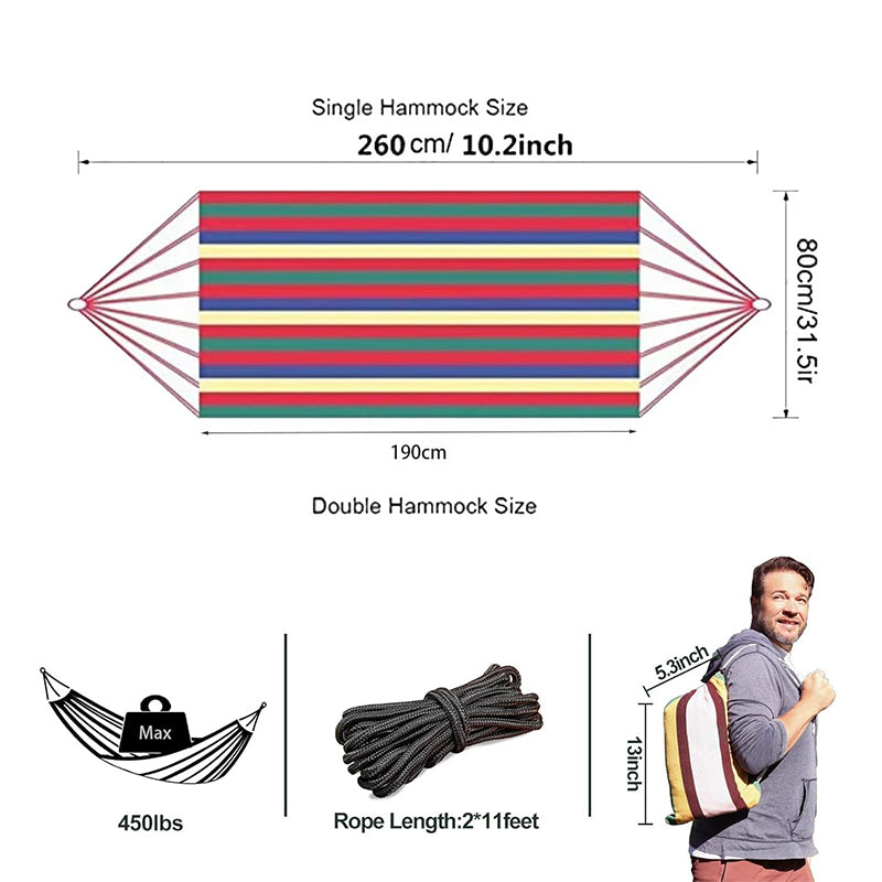 Outdoor Thick Canvas Hammock with Ropes