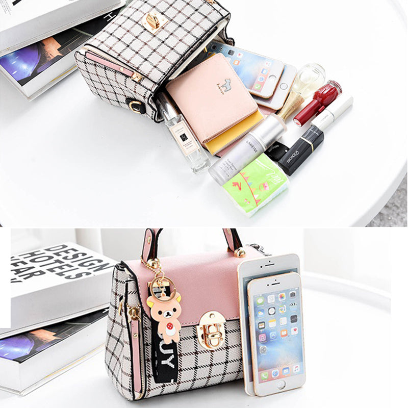 Fashionable Plaid Handbag