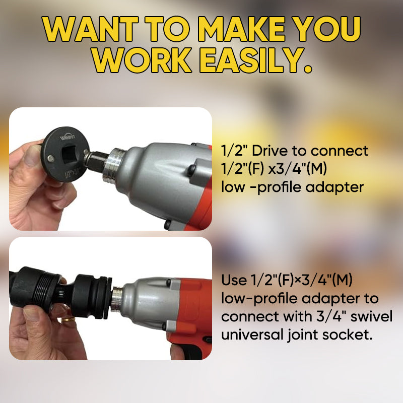 Low Profile Impact Socket Adapter Set, Drive Ratchet Adapter Set