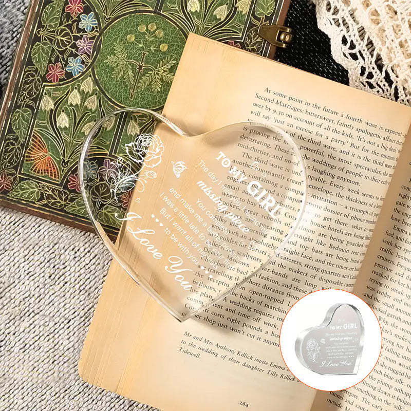 Clear Heart Shaped Acrylic Ornament