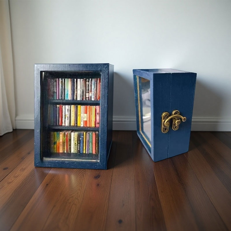 Mini Wooden Book Storage Box