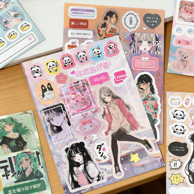 Romantic Memories Vintage Manga & Showa Style Die-cut Sticker Book