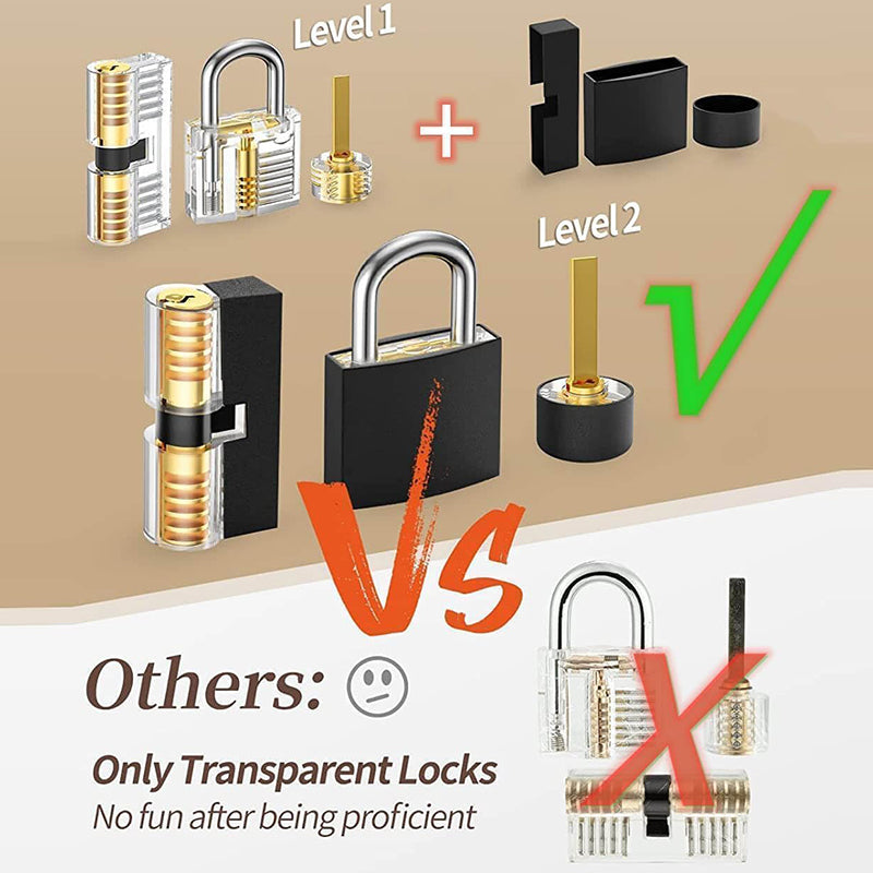 37-Piece Waterproof Lock Pick Set with Stainless Steel Keys