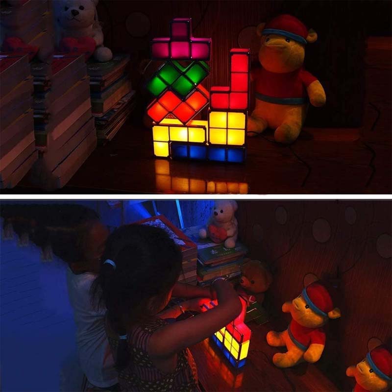 7-piece LED DIY Block Lamp