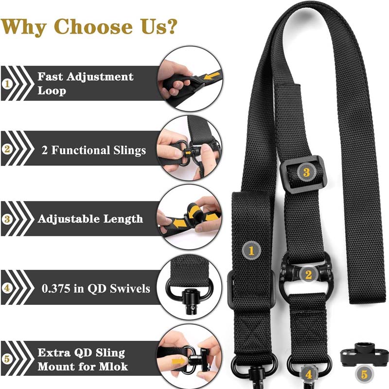 Quick-Adjust 2-Point Sling with Sling Swivels