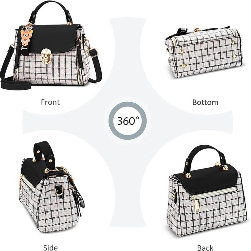 Fashionable Plaid Handbag
