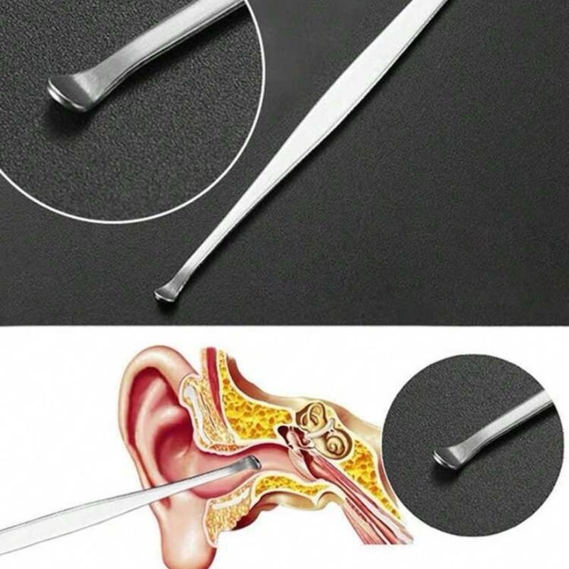 6 Counts Set Stainless Steel Spiral Ear Massage Cleaning Tool