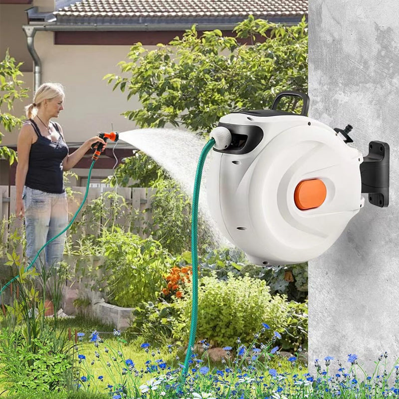 Garden Water Hose Reel with Nozzle