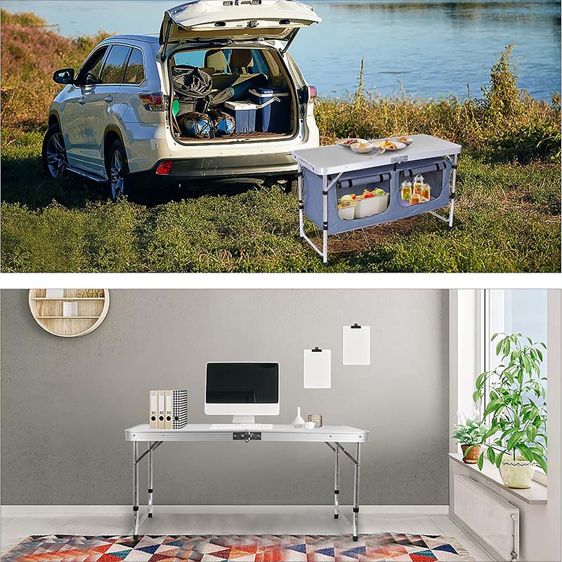 Folding Camping Table with Storage