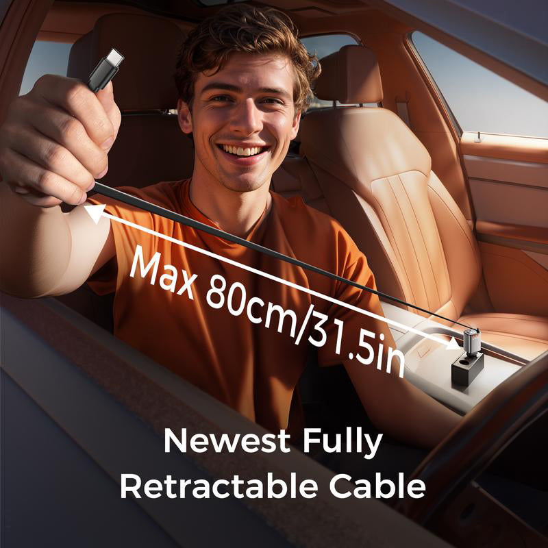 Bluetooth 5.3 Car Adapter with Retractable Charger
