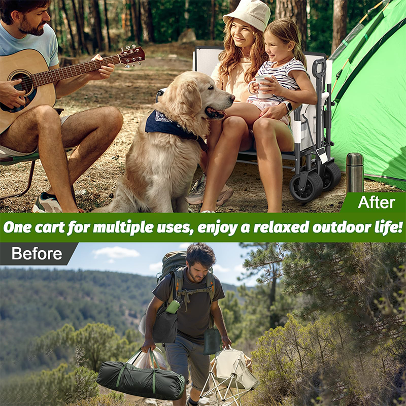 2-in-1 Outdoor Camping Trolley Seat