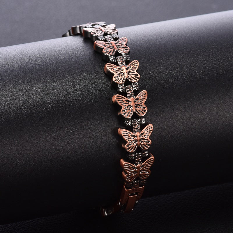 Red Copper Magnetic Butterfly Bracelet
