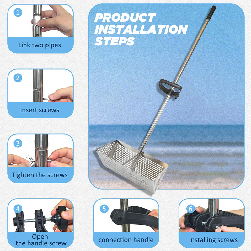 Sand Flea Rake, Long Handle Sand Sifter for The Beach