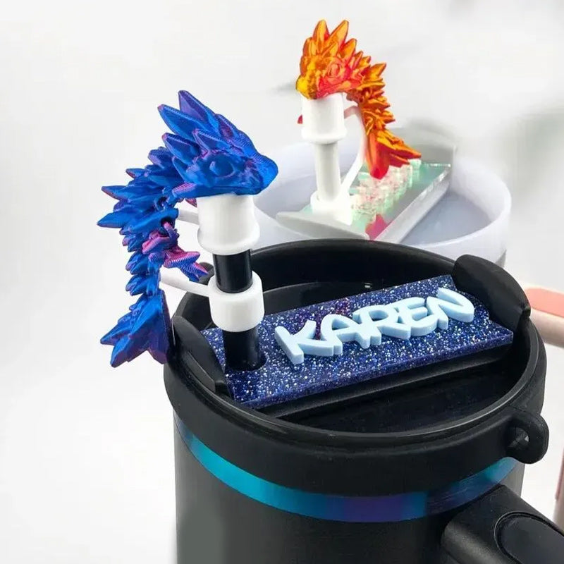 3D Printed Dragon Stanley Straw Topper