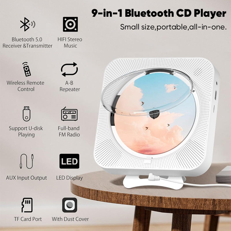 Portable Bluetooth Desktop CD Player