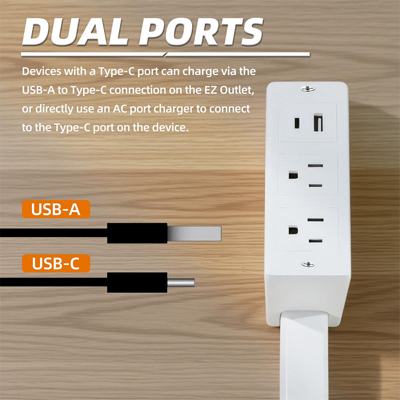 Retractable Rotating Power Strip Extender