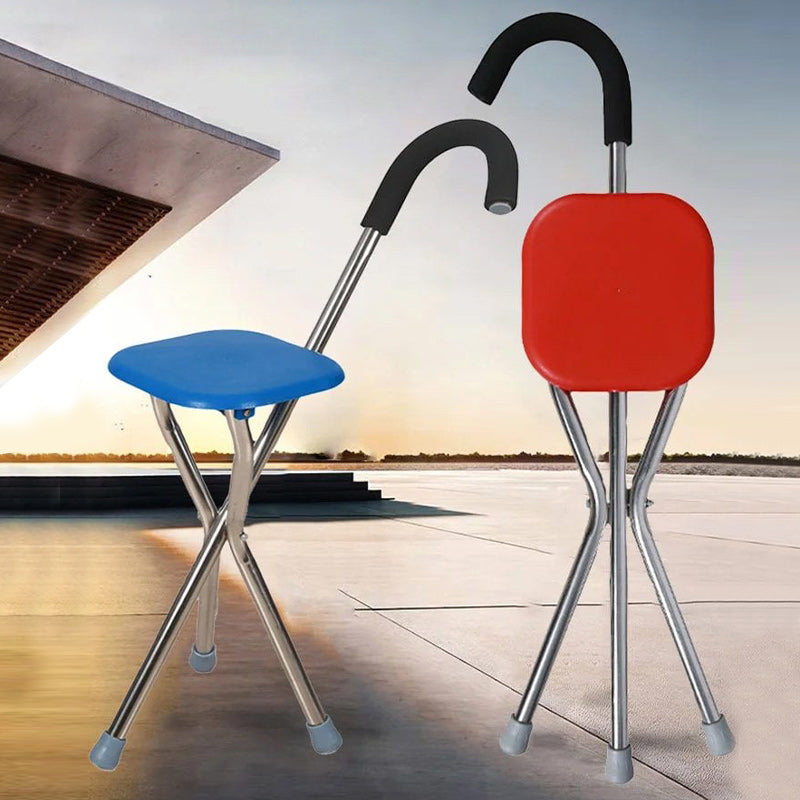 Foldable Walking Stick Chair