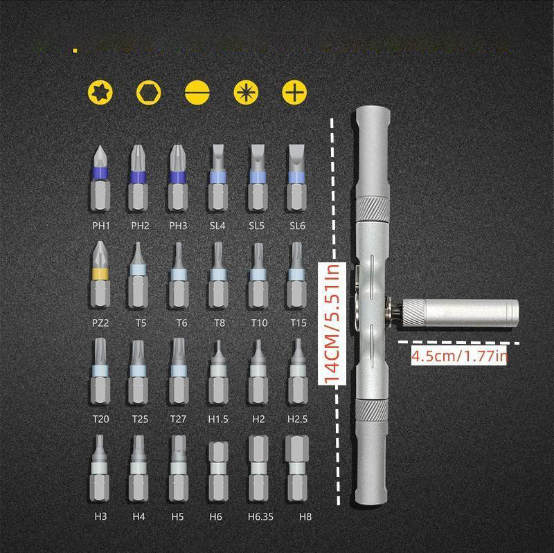 Ratchet Screwdriver Set With 24 bits