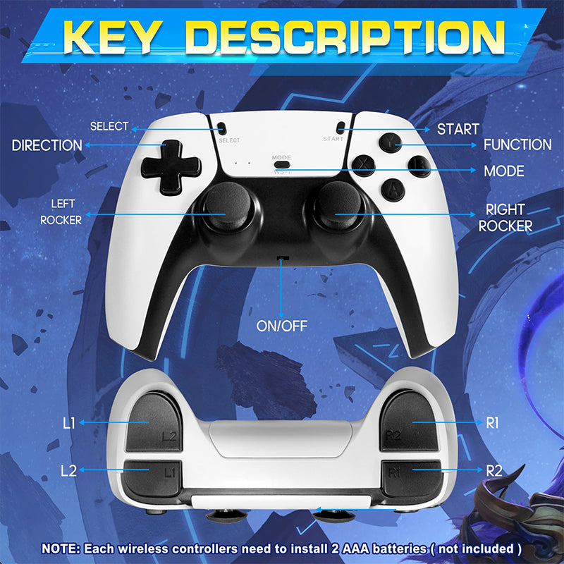 Retro Game Console Dual Wireless Controllers