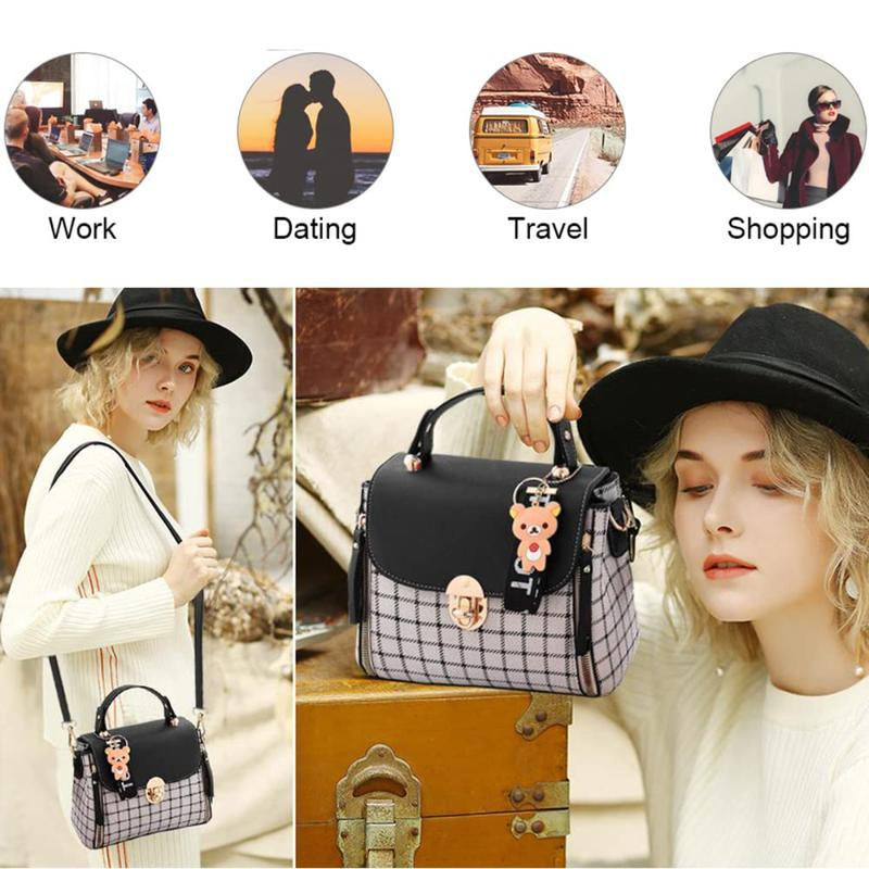 Fashionable Plaid Handbag