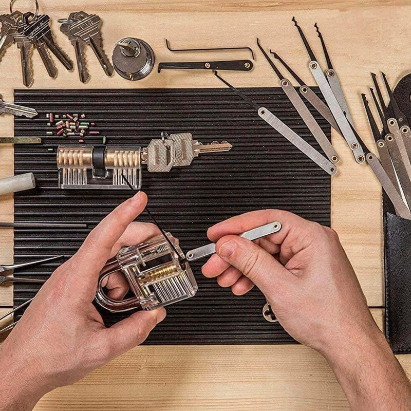 37-Piece Waterproof Lock Pick Set with Stainless Steel Keys