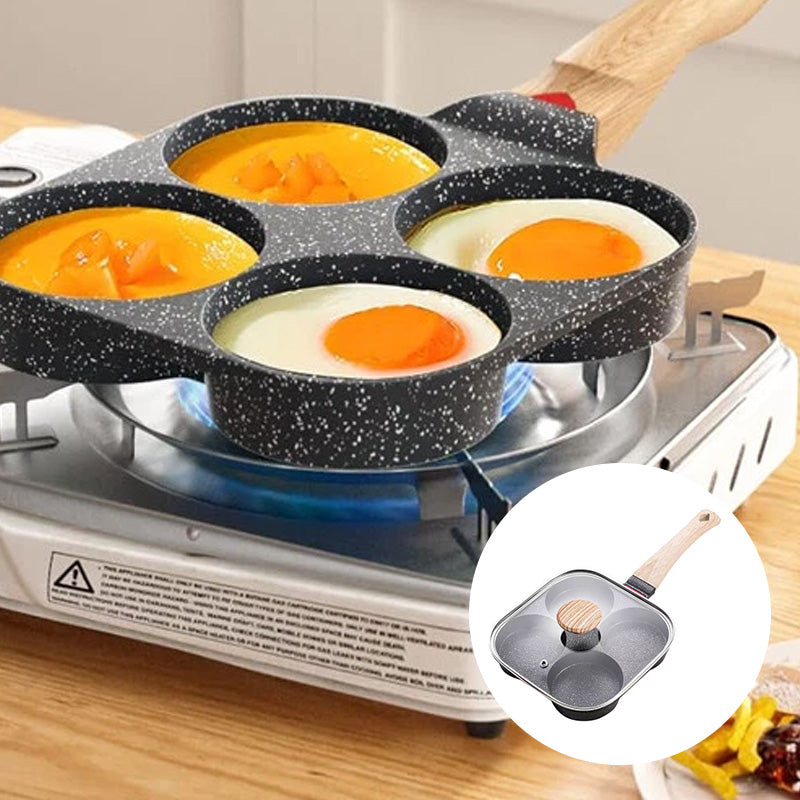 4-Hole Non-Stick Egg Frying Pan with Handle
