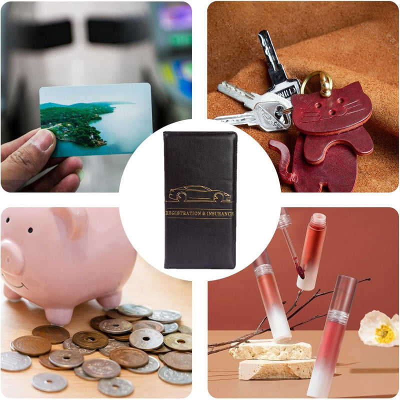 Car Insurance & License Leather Holder Wallet