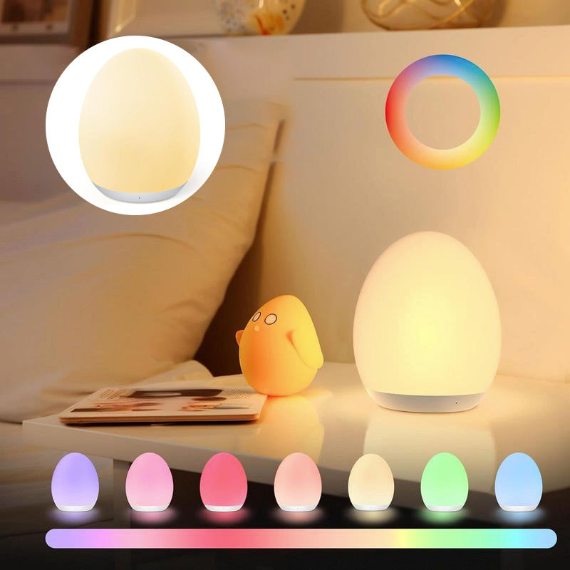 Dino Glow Egg β Soft Silicone Night Light with RGB Colors