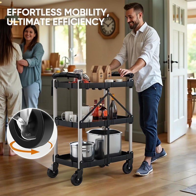 3 Tier Foldable Utility Service Cart