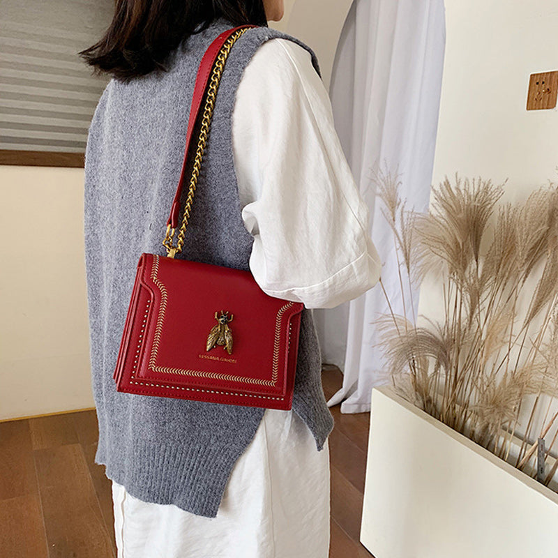 Elegant Bee Patch Crossbody Bag for Women