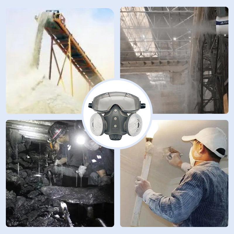 Full-face dust and eye protection mask