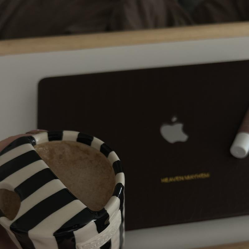 Retro Striped Hand-Painted Ceramic Mug