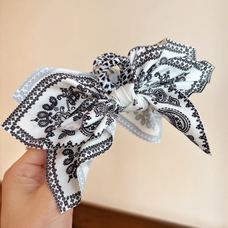 Double-Sided Paisley Bow Hair Claw