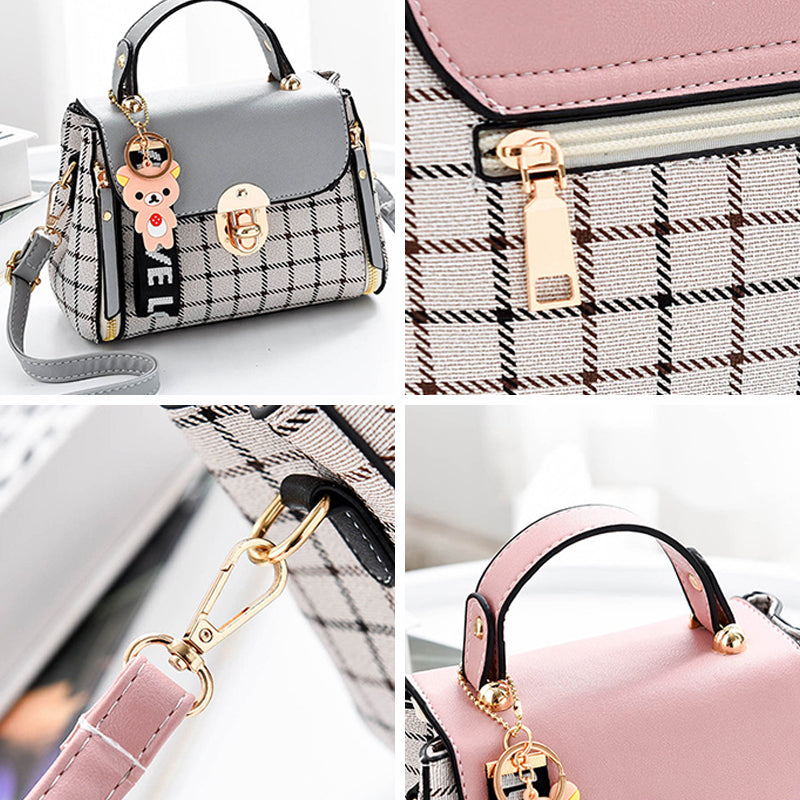 Fashionable Plaid Handbag