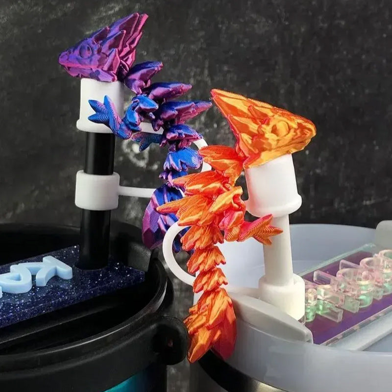 3D Printed Dragon Stanley Straw Topper