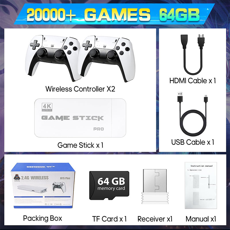 Retro Game Console Dual Wireless Controllers