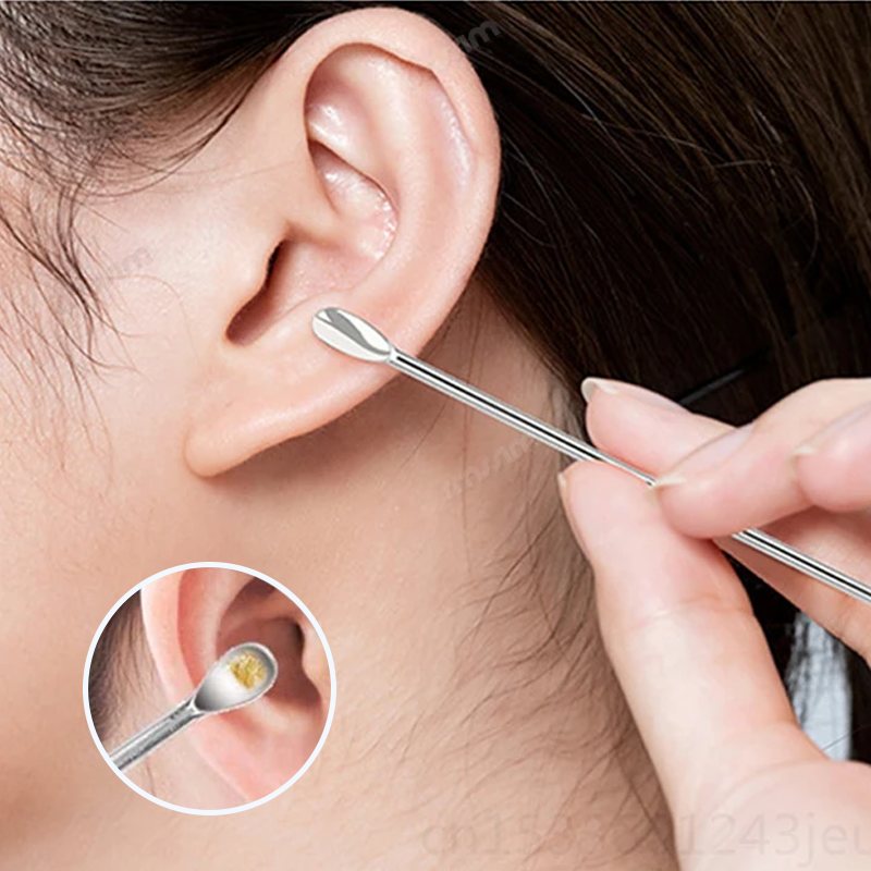 6 Counts Set Stainless Steel Spiral Ear Massage Cleaning Tool