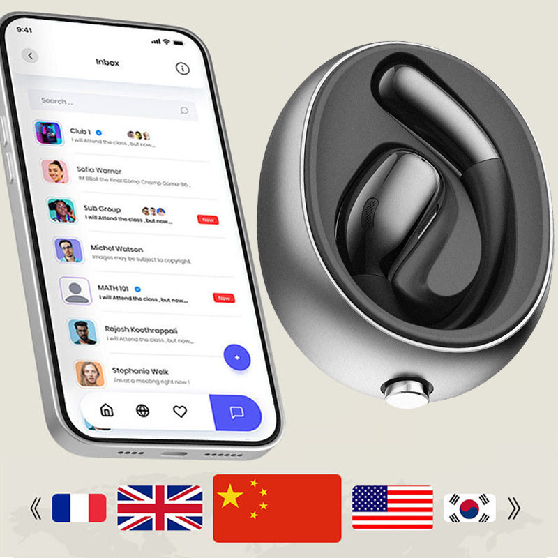 AI Översättning Öppen Öra Hörlurar