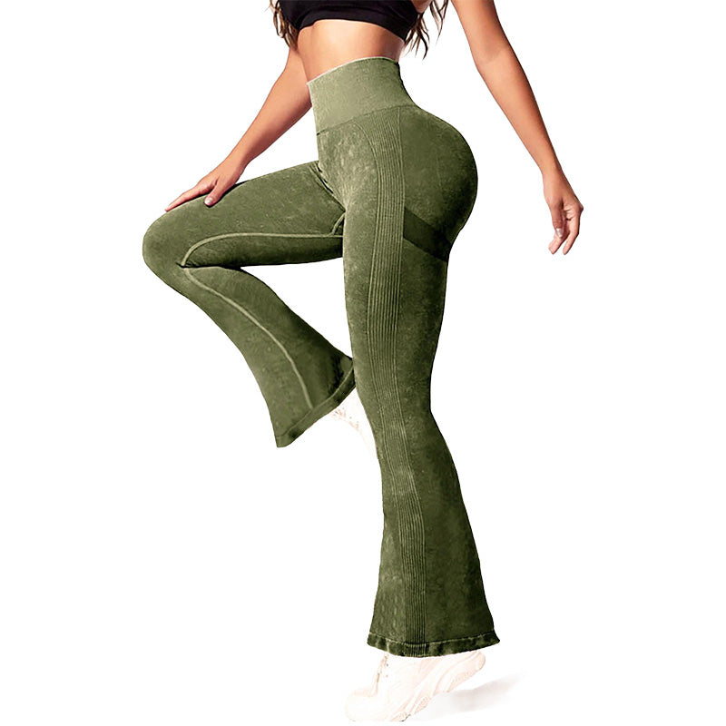 Solid Color Flare Leg Yoga Pants
