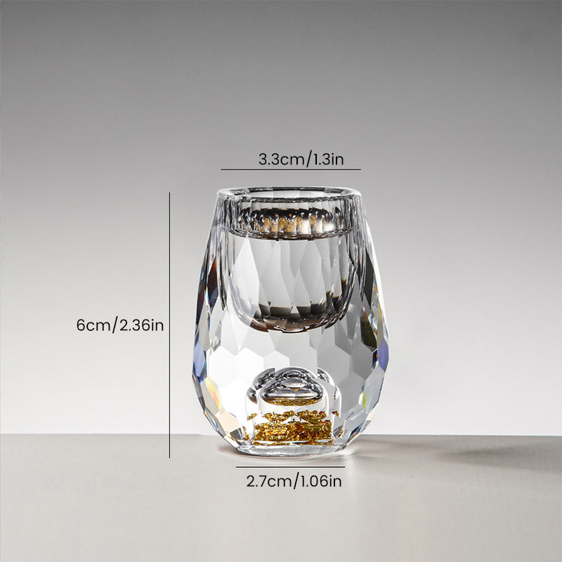3D Glacier Whiskeyglas Cup Crystal Gold Foil Shotglas