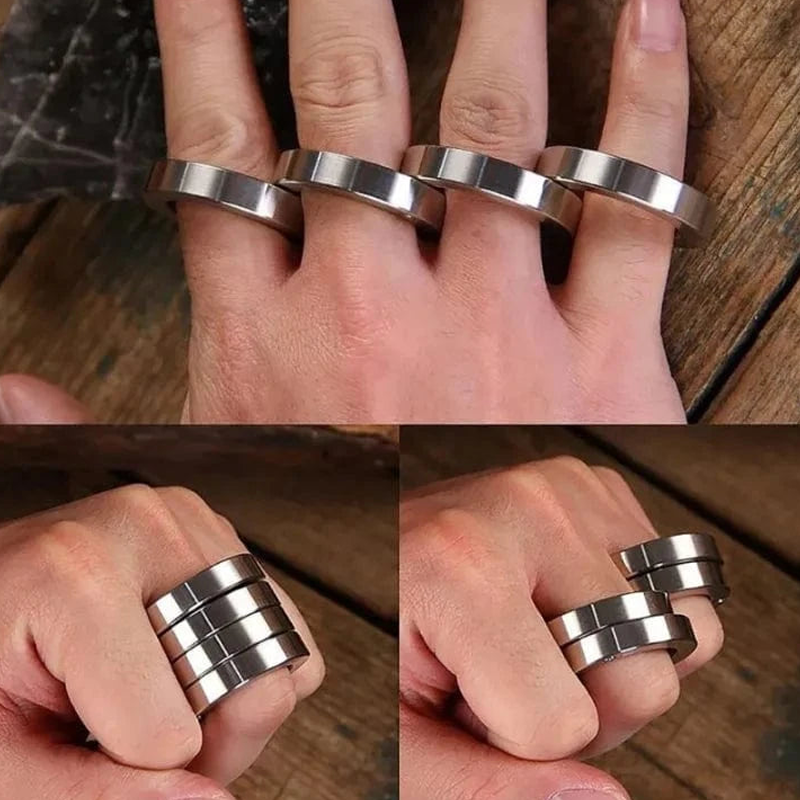 Self-Defense Ring Set with Rotating Clasp